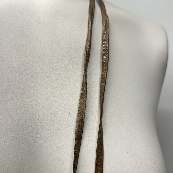 Bottega Veneta Intriciato Leather Dot Shoulder Bag Purse Adjustable Tan Brown - Picture 11 of 16